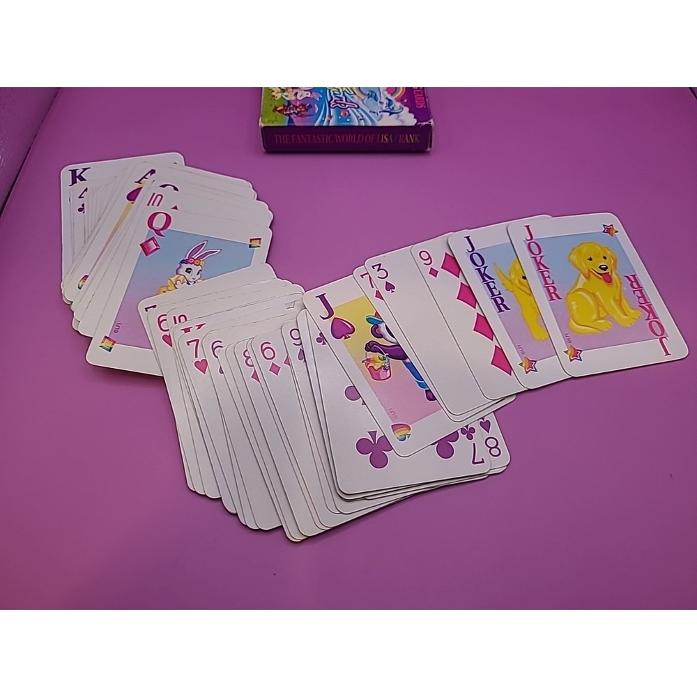 Vintage Lisa Frank Playing Cards Complete w/ Box  & Both Jokers Cards Rare - Picture 7 of 14